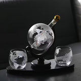 World Map Whisky Bottle and Glass Set
