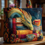 Artisanal Bag - Reading Dragon with Books and Cups