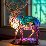 Sandblasted Lamp Decorated with a Deer Pattern