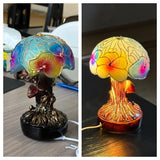 Boho Chic Lamp with Mushroom and Flower Pattern
