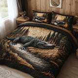 3-Piece Quilted Bedding Set - Forest Animals