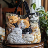 Quilted Artisanal Bag - Sleeping Kittens