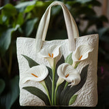 Quilted Artisanal Bag - White Calla Lilies