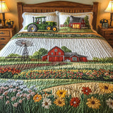 3-Piece Quilted Bedding Set - Happy Farm