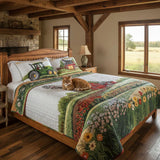 3-Piece Quilted Bedding Set - Happy Farm