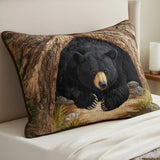 Quilted Cushion Cover - Bear's Refuge