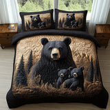 3-Piece Quilted Bedding Set - Forest Animals