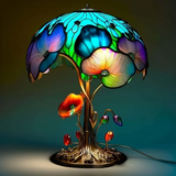 Boho Chic Lamp with Mushroom and Flower Pattern
