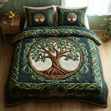 3-Piece Quilted Bedding Set - Tree of Life