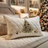 Quilted Cushion Cover - Snowy Haven