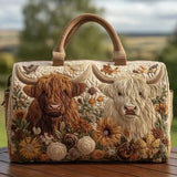 Matelassé Highland Cow Travel Bag