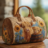 Quilted Highland Cow Travel Bag