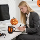Artisanal Halloween 3D Mug with Witch and Cat Pattern