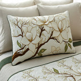 Quilted Cushion Cover - Magnolia Flower