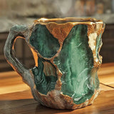 Coffee Mugs Adorned with Mineral Crystals