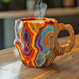 Coffee Mugs Adorned with Mineral Crystals