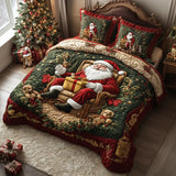 3-Piece Quilted Bedding Set - Santa's Magic
