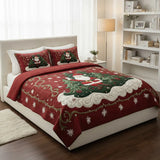 3-Piece Quilted Bedding Set - Santa's Workshop