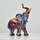 Elephant Art Sculpture with Graffiti Design