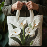 Quilted Artisanal Bag - White Calla Lilies