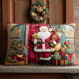 Quilted Cushion Cover - Santa's Warm Welcome